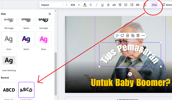 Cara Membuat Tulisan Melengkung di Canva